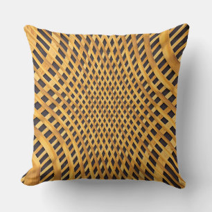 Coussin Tissage en bois doré