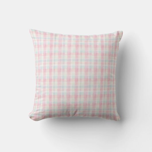 Coussin Tissu à carreaux de Pâques – Douce Pastel  (Recto)
