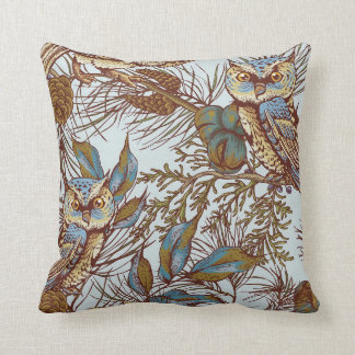 Coussin Tissu bleu oeuf de canard de la forêt Vintage