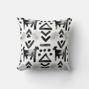 Coussin Tissu de boue audacieux – Motif noir et blanc