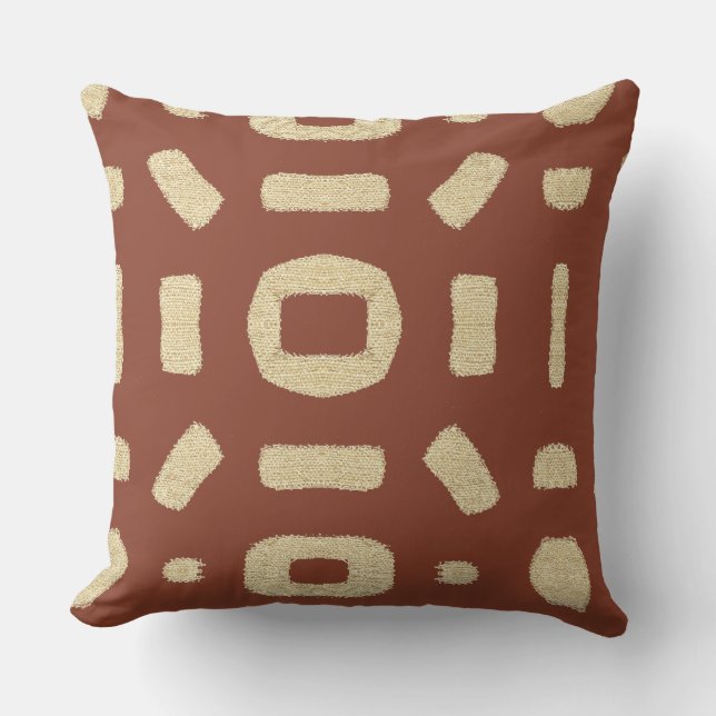 Coussin Tissu de boue Kuba africain (Recto)