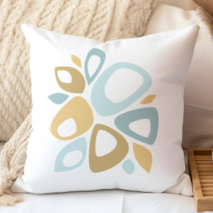 Coussin Tissu de décoration abstrait jaune Aqua de style m
