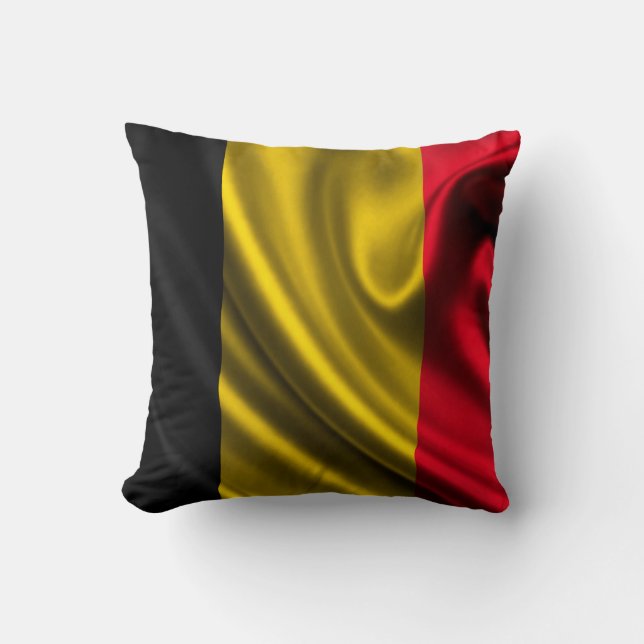 Coussin Tissu de drapeau de la Belgique (Recto)
