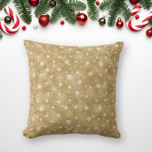 Coussin Tissu de jet élégant avec étoiles et flocons de ne