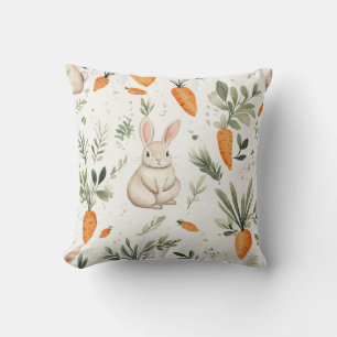 Coussin Tissu de lapin et de carotte adorable 3