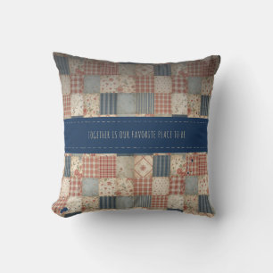 Coussin Tissu de patchwork vintage personnalisé Ensemble
