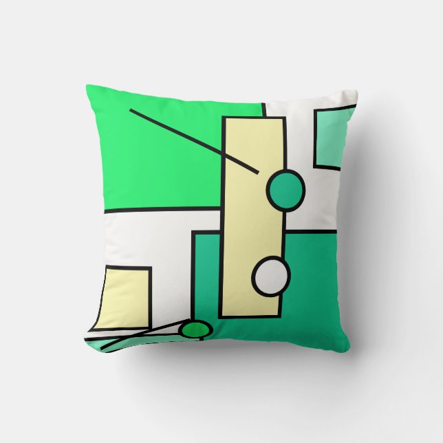 Coussin Tissu d'oreiller de forme géométrique abstraite et (Recto)