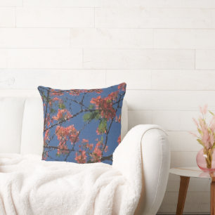 Coussin Tissu Floral, Bleu