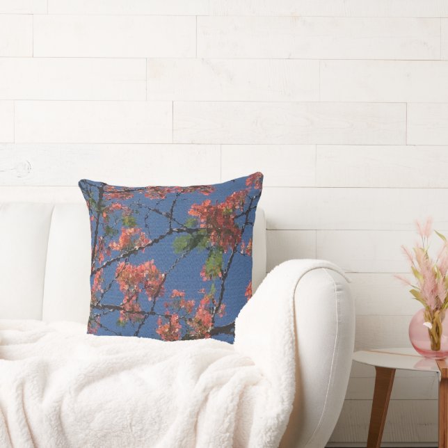 Coussin Tissu Floral, Bleu (Canapé)