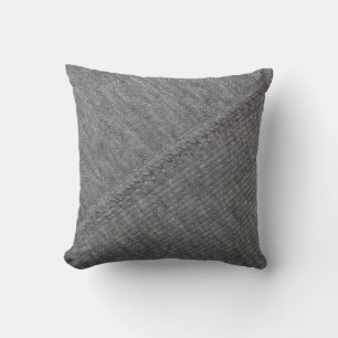 Coussin Tissu gris : texture cousue abstraite.