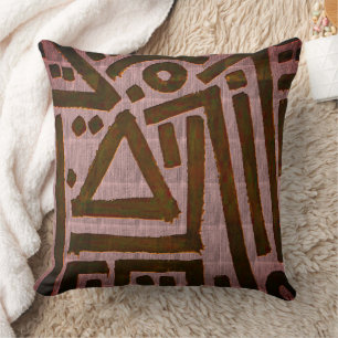 Coussin Tissu Kuba • Design patrimonial géométrique afroce