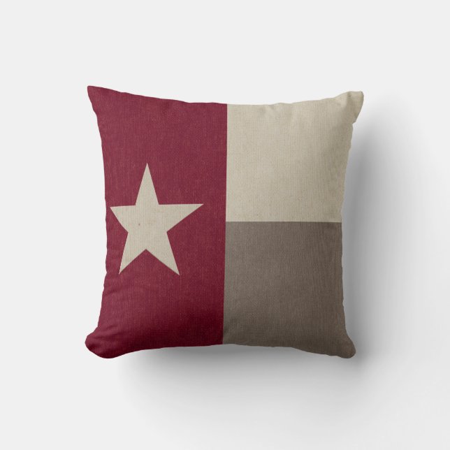 Coussin Tissu marron de drapeau du Texas (Recto)