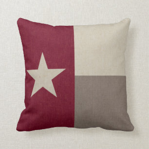 Coussin Tissu marron de drapeau du Texas