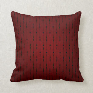 Coussin Tissu perlé rouge sang et noir