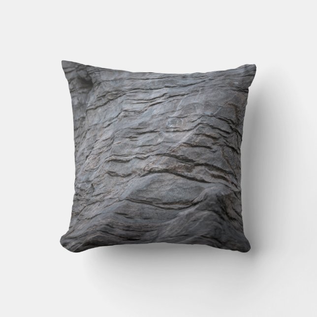 Coussin Tissu rayé noir et gris (Recto)