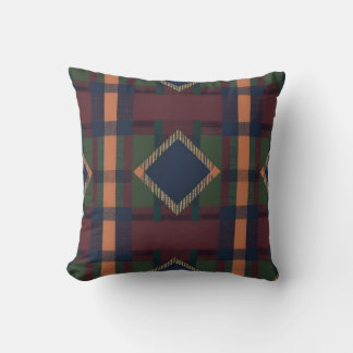Coussin tissu vintage plaid