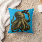 Coussin Title octopus in top hat, whimsical nautical art (Couverture)