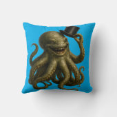 Coussin Title octopus in top hat, whimsical nautical art (Verso)
