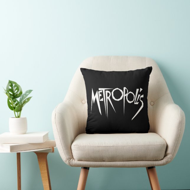 Coussin Titre de l'affiche du film Metropolis Art du ciném (Chaise)