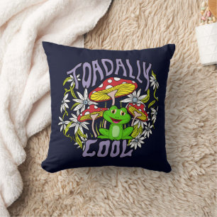 Coussin Toadadal Cool Colorful floral et la typographie de