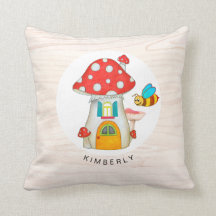 Toadstool Whimsical Gnome Texture en bois de cuve