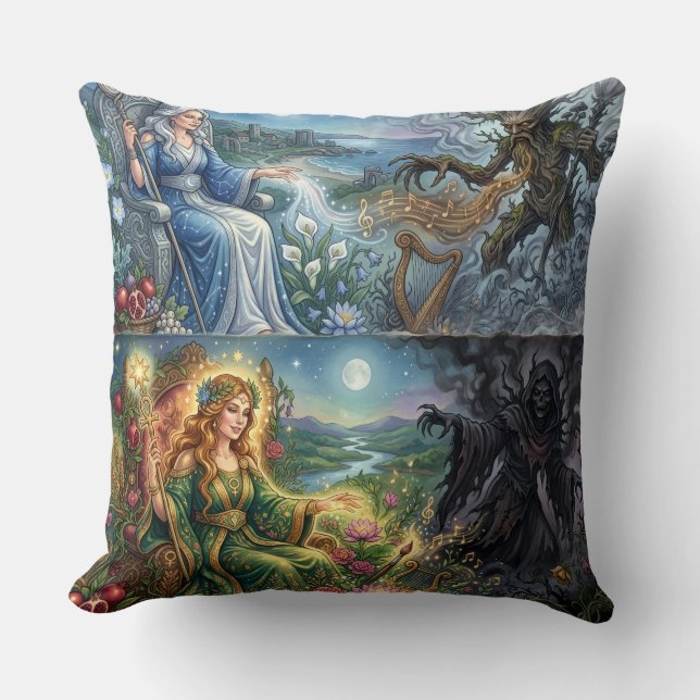 Coussin TOCOCLAWS Fantastique Déesse et Monstre de l'Arbre (Recto)