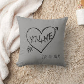 Coussin Toi et moi, coeur (Couverture)