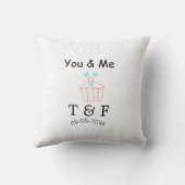 Coussin Toi et moi gâteau de cupcake rouge saint-valentin (Verso)