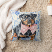 Coussin Toile bleu chien Rottweiler (Couverture)