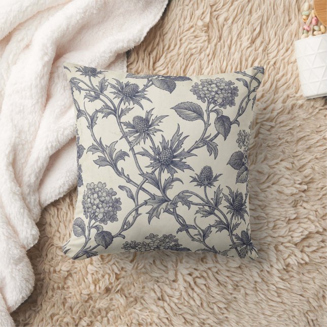 Coussin Toile Botanique | Hydrangea & Holly de Mer (Couverture)