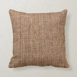 Coussin Toile Burlap Brown naturel Grange grossier
