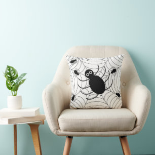 Coussin Toile d'araignée noire