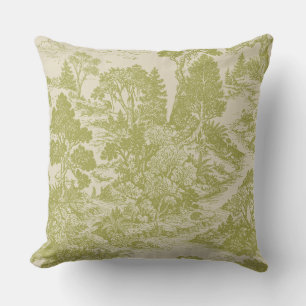 Coussin Toile de bois Forêt Animaux Botanique Vintage