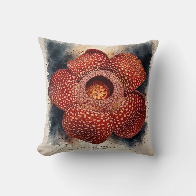 Coussin Toile de fleur rouge | Impression florale moderne  (Recto)
