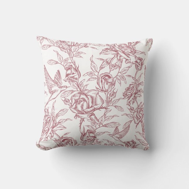 Coussin Toile de Jouy rouge (Recto)