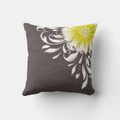 Coussin Toile de jute de rouleau de marguerite de Gerbera (Verso)