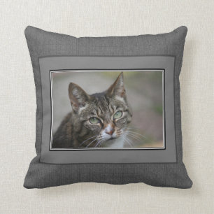 Coussin Toile de jute gris-foncé faite sur commande