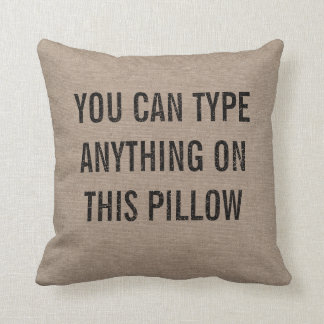 Coussin Toile de jute personnalisée affligée