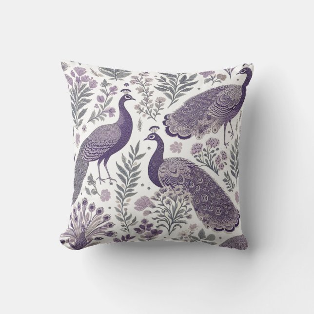 Coussin Toile Peacock Violet (Recto)