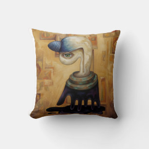 Coussin Toile Portrait Surréaliste Abstrait