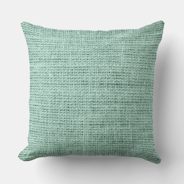 Coussin Toile rustique de toile de jute de turquoise (Recto)