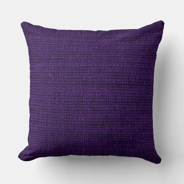 Coussin Toile rustique de toile de jute pourpre foncée (Recto)