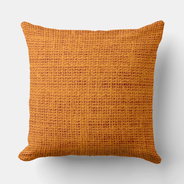 Coussin Toile rustique orange de toile de jute (Recto)