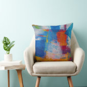 Coussin Toile vibrante Art abstrait (Chaise)