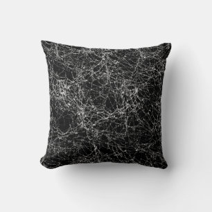 Coussin Toiles d'araignée noires et argentées Chic Hallowe