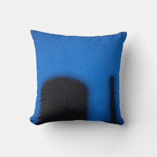 Coussin Toit de la tour d'eau bleu et jaune NYC