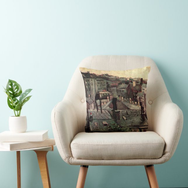 Coussin Toits et arrières de maisons de Vincent van Gogh (Chaise)