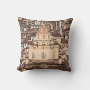 Coussin toiture de ville italienne vue antique, architectu