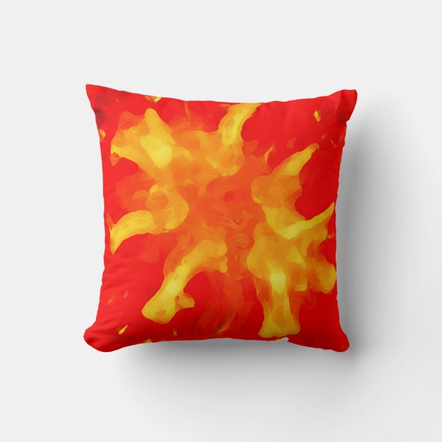 Coussin Tomate de pop art rouge flamboyant (Recto)