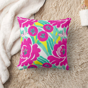 Coussin Tomates roses florales Motif Aqua rose